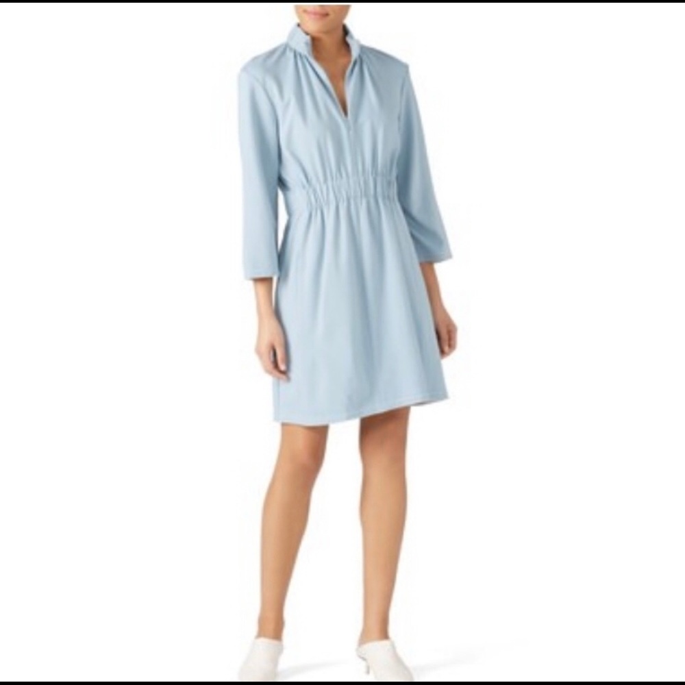 Tibi Light Blue Long Sleeve Shirtdress
